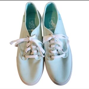 Mint Green Vans Canvas Sneakers with Tan Accents